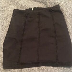 Free People Black Panel-Seamed Mini Skirt